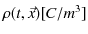 $ \rho(t,\vec{x})[C/m^{3}]$