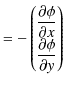 $\displaystyle =-\begin{pmatrix}
 \dfrac{\partial\phi}{\partial x}\\ 
 \dfrac{\partial\phi}{\partial y}
 \end{pmatrix}$