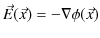 $\displaystyle \vec{E}(\vec{x})=-\nabla\phi(\vec{x})$