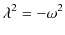 $\displaystyle \lambda^{2}=-\omega^{2}$