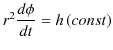 $\displaystyle r^{2}\dfrac{d\phi}{dt}=h\,(const)$