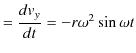 $\displaystyle =\dfrac{dv_{y}}{dt}=-r\omega^{2}\sin\omega t$