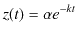 $\displaystyle z(t)=\alpha e^{-kt}$