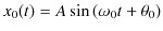 $\displaystyle x_{0}(t)=A\sin⁡(\omega_{0}t+\theta_{0})$