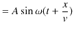 $\displaystyle =A\sin\omega(t+\dfrac{x}{v})$