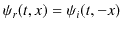 $\displaystyle \psi_{r}(t,x)=\psi_{i}(t,-x)$