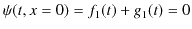 $\displaystyle \psi(t,x=0)=f_{1}(t)+g_{1}(t)=0$