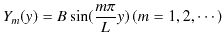 $\displaystyle Y_{m}(y)=B\sin(\dfrac{m\pi}{L}y)\,(m=1,2,\cdots)$