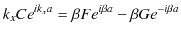 $\displaystyle k_{x}Ce^{ik_{x}a}=\beta Fe^{i\beta a}-\beta Ge^{-i\beta a}$