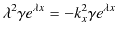 $\displaystyle \lambda^{2}\gamma e^{\lambda x}=-k_{x}^{2}\gamma e^{\lambda x}$