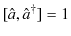 $\displaystyle [\hat{a},\hat{a}^{\dagger}]=1$