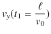 $\displaystyle v_{y}(t_{1}=\dfrac{\ell}{v_{0}})$