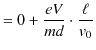 $\displaystyle =0+\dfrac{eV}{md}\cdot\dfrac{\ell}{v_{0}}$