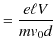 $\displaystyle =\dfrac{e\ell V}{mv_{0}d}$