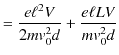 $\displaystyle =\dfrac{e\ell^{2}V}{2mv_{0}^{2}d}+\dfrac{e\ell LV}{mv_{0}^{2}d}$