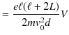 $\displaystyle =\dfrac{e\ell(\ell+2L)}{2mv_{0}^{2}d}V$