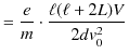 $\displaystyle =\dfrac{e}{m}\cdot\dfrac{\ell(\ell+2L)V}{2dv_{0}^{2}}$