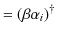 $\displaystyle =(\beta\alpha_{i})^{\dagger}$