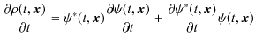 $\displaystyle \dfrac{\partial\rho(t,\bm{x})}{\partial t}=\psi^{*}(t,\bm{x})\dfr...
...m{x})}{\partial t}+\dfrac{\partial\psi^{*}(t,\bm{x})}{\partial t}\psi(t,\bm{x})$