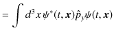 $\displaystyle =\int d^{3}x\,\psi^{*}(t,\bm{x})\hat{p}_{y}\psi(t,\bm{x})$