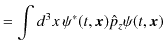 $\displaystyle =\int d^{3}x\,\psi^{*}(t,\bm{x})\hat{p}_{z}\psi(t,\bm{x})$