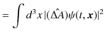 $\displaystyle =\int d^{3}x\,\vert(\hat{\Delta A})\psi(t,\bm{x})\vert^{2}$