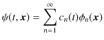 $\displaystyle \psi(t,\bm{x})=\sum_{n=1}^{\infty}c_{n}(t)\phi_{n}(\bm{x})$