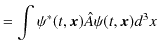 $\displaystyle =\int\psi^{*}(t,\bm{x})\hat{A}\psi(t,\bm{x})d^{3}x$