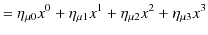 $\displaystyle =\eta_{\mu0}x^{0}+\eta_{\mu1}x^{1}+\eta_{\mu2}x^{2}+\eta_{\mu3}x^{3}$