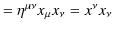 $\displaystyle =\eta^{\mu\nu}x_{\mu}x_{\nu}=x^{\nu}x_{\nu}$