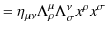 $\displaystyle =\eta_{\mu\nu}\Lambda^{\mu}_{\rho}\Lambda^{\nu}_{\sigma}x^{\rho}x^{\sigma}$