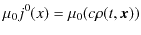 $\displaystyle \mu_{0}j^{0}(x)=\mu_{0}(c\rho(t,\bm{x}))$