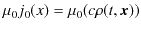 $\displaystyle \mu_{0}j_{0}(x)=\mu_{0}(c\rho(t,\bm{x}))$